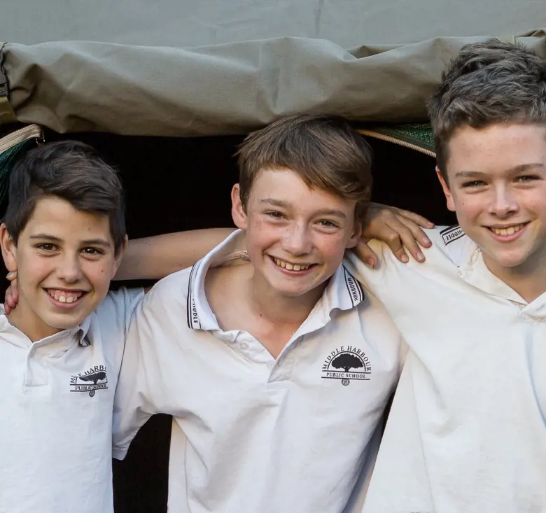 Students inside safari‑style tent accommodation during a Zoosnooz overnight education experience.